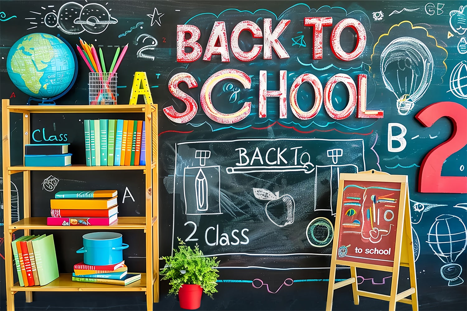 Sfondo Lavagna Di Ritorno A Scuola 2 Classe BRP7-176