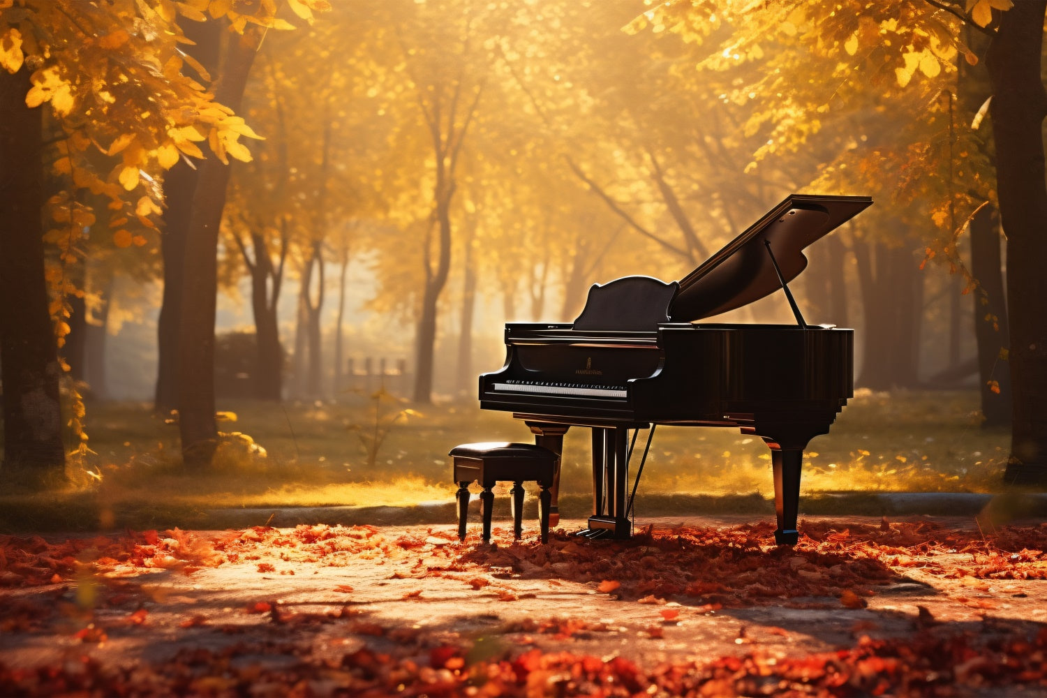 Sfondo Del Parco Di Pianoforte Dell'Armonia Autunnale BRP7-195