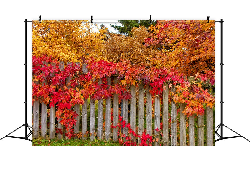 Recinzione Autunnale Con Sfondo Di Foglie Colorate BRP7-200