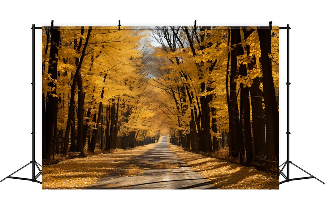 Sfondo Dorato Del Sentiero Autunnale Per La Fotografia BRP7-202