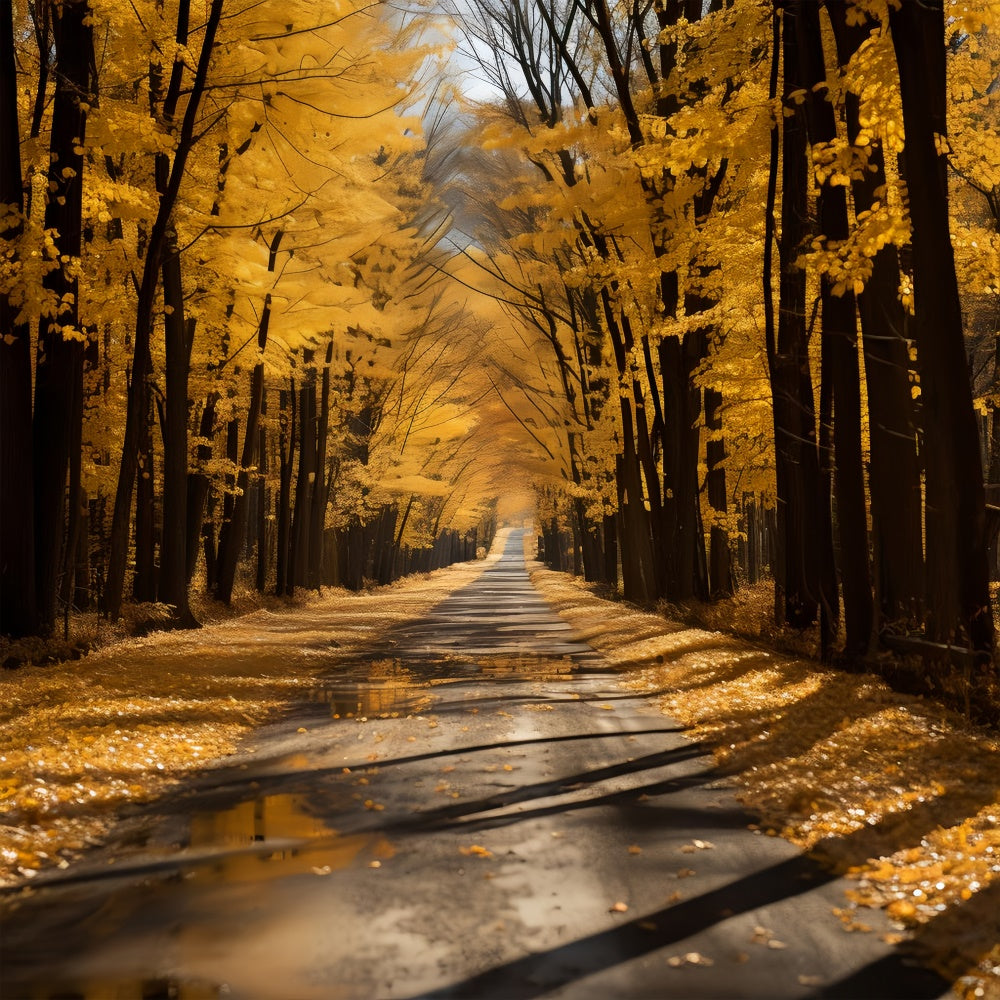 Sfondo Dorato Del Sentiero Autunnale Per La Fotografia BRP7-202