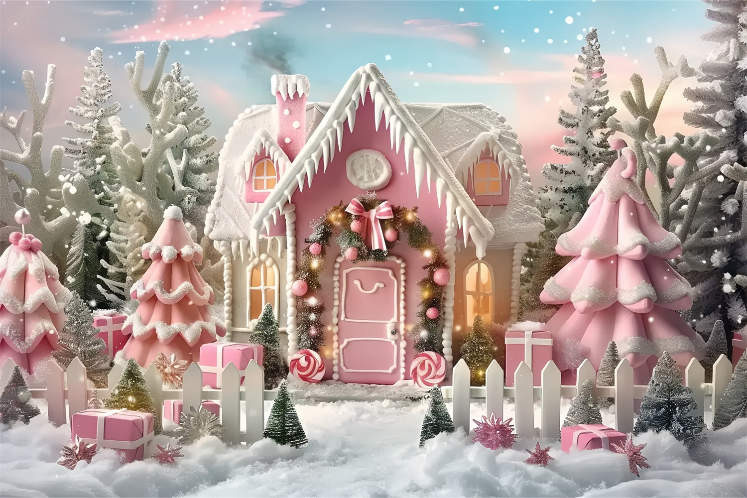Sfondo Chrichristmas Pink Frost Fantasy BRP7-229