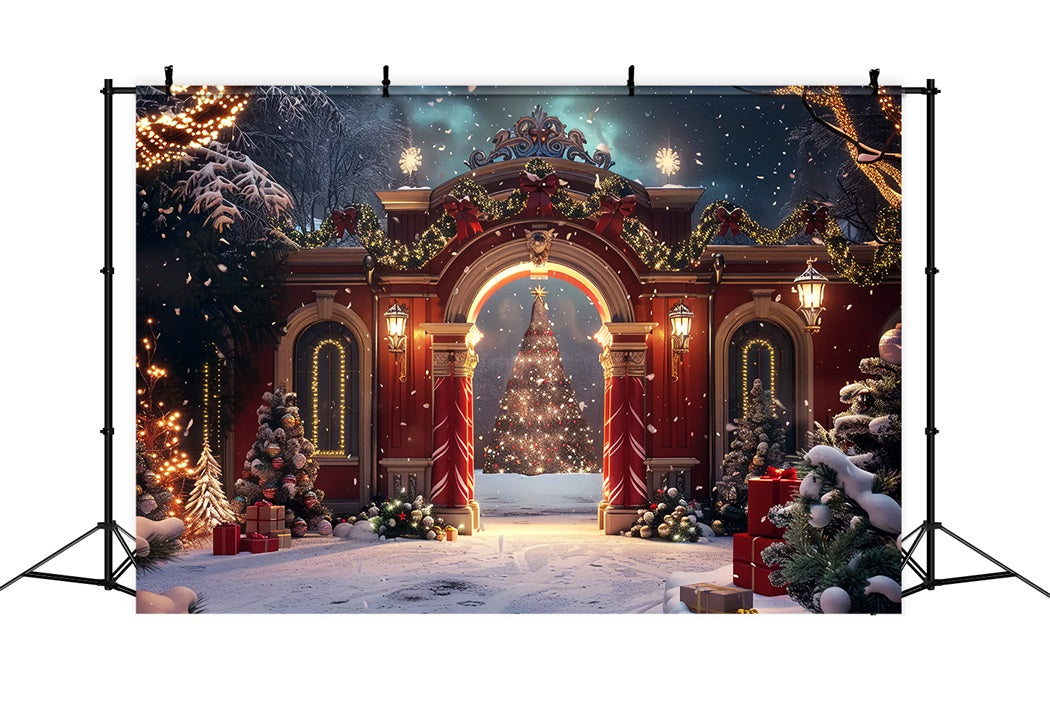 Sfondo Natalizio Elegante Con Decorazioni Ad Arco BRP7-232