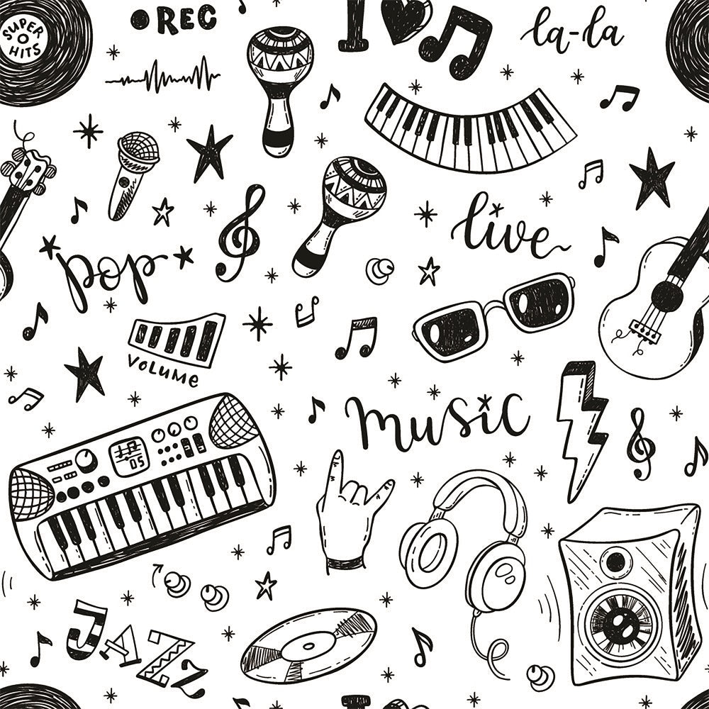 Scarabocchi Musicali Sullo Sfondo Del Ritorno A Scuola BRP7-26