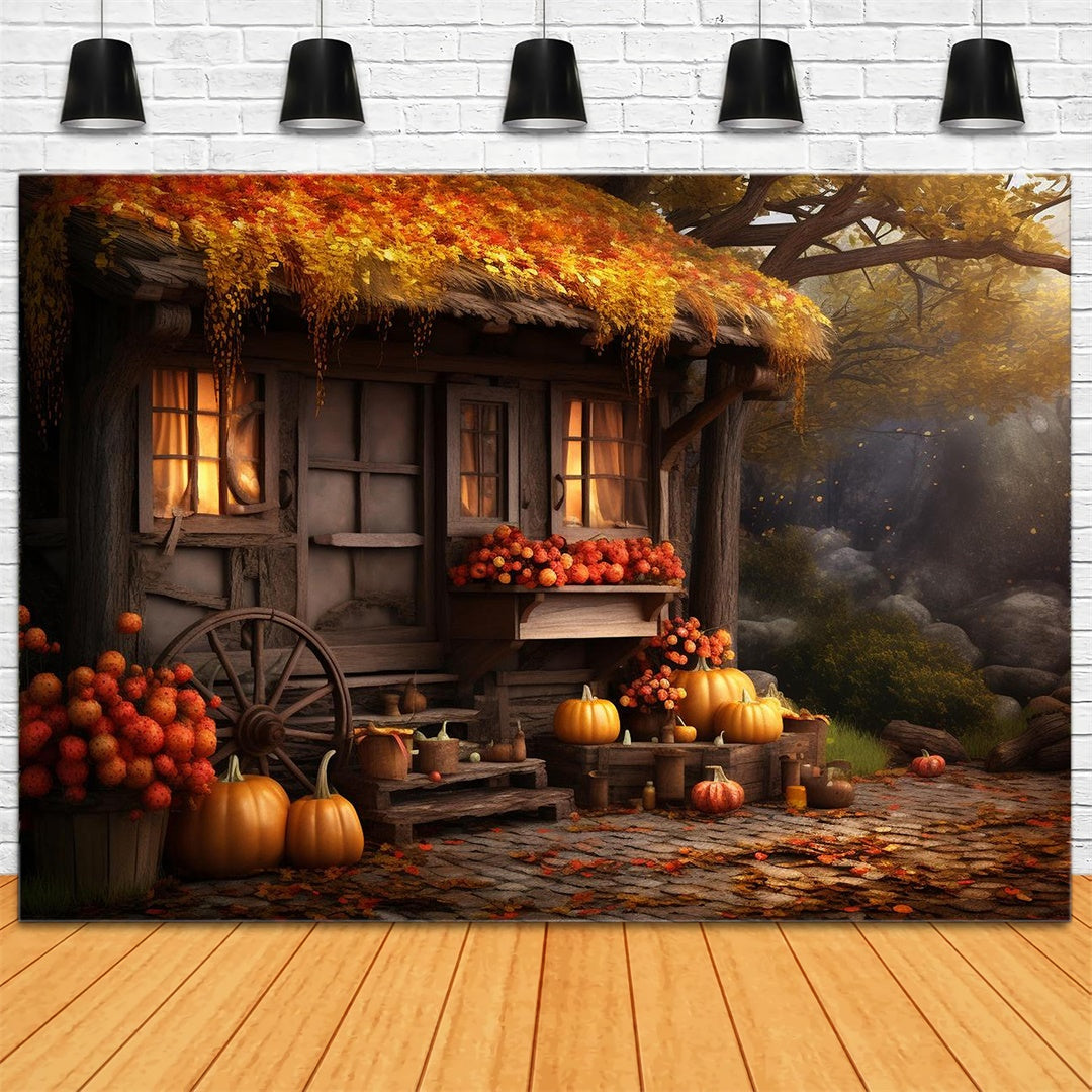 Sfondo Fotografico Autunnale Della Vecchia Zucca BRP7-73