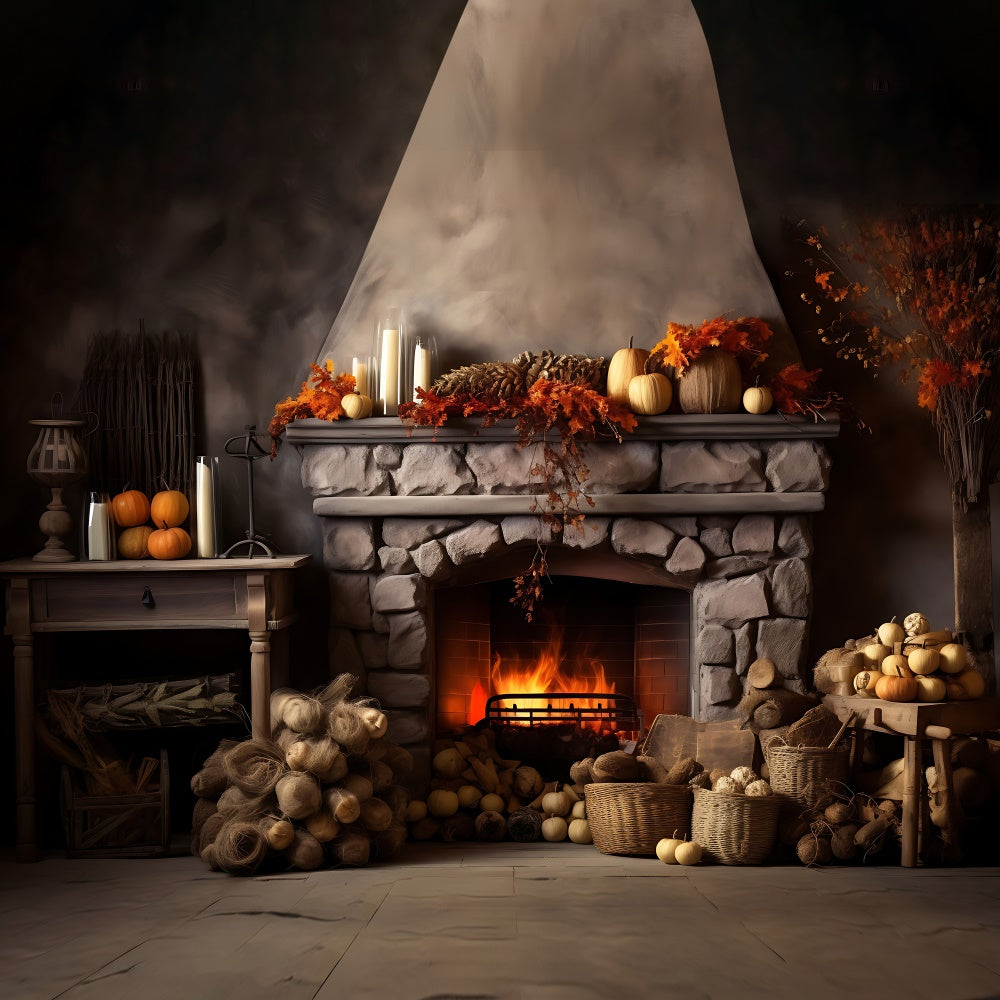 Sfondo Di Candele Per Caminetto Autunnale BRP7-75