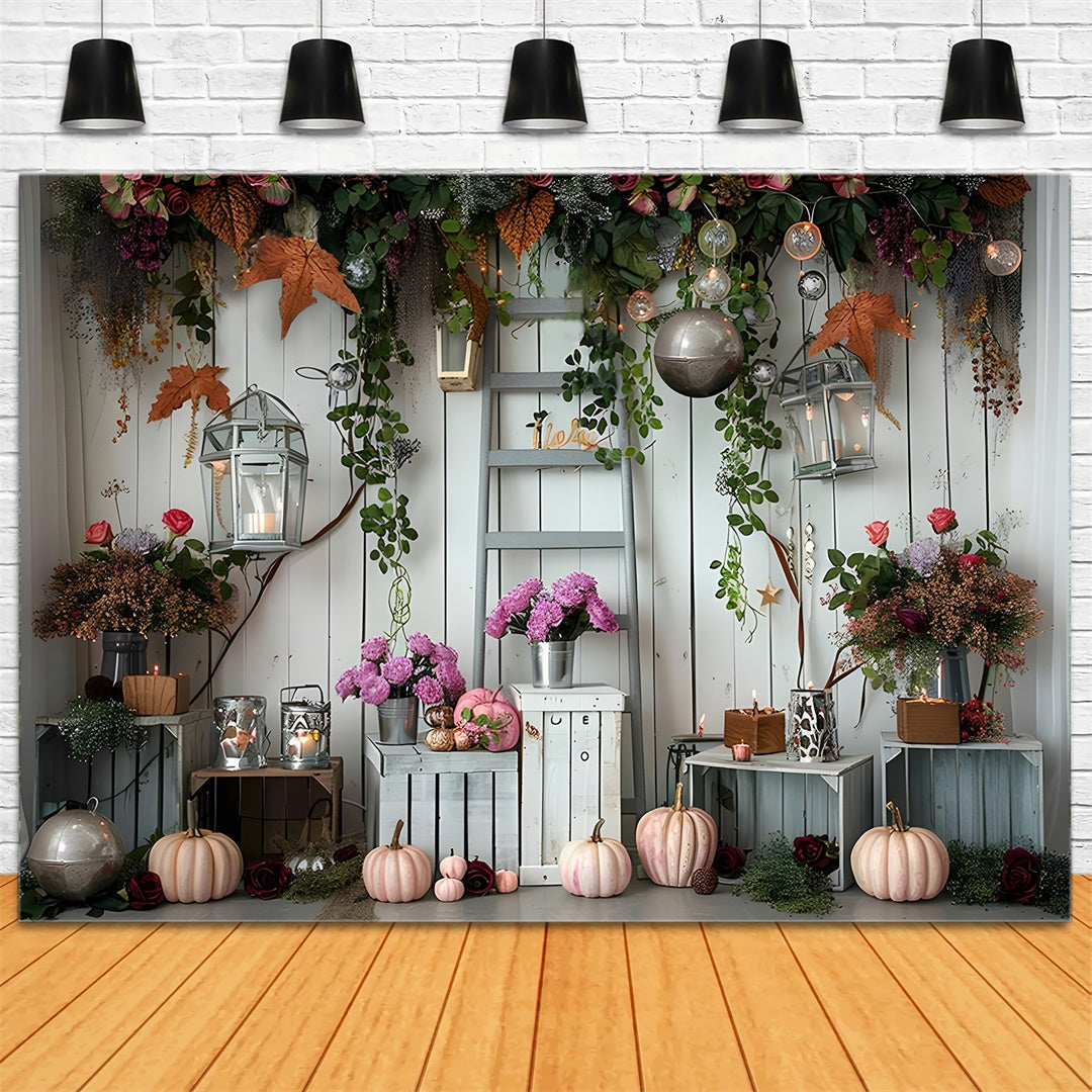 Sfondo Chiaro Di Fiori Di Zucca Autunnali BRP7-87
