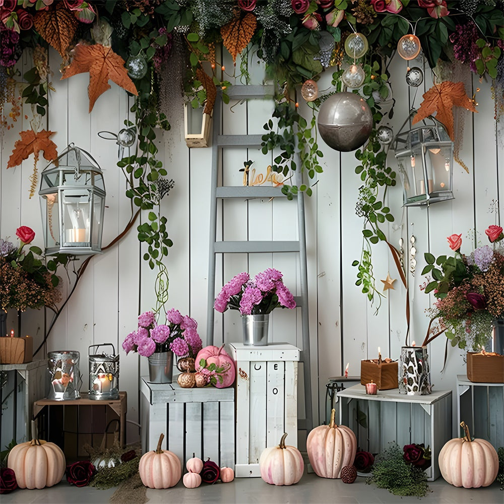 Sfondo Chiaro Di Fiori Di Zucca Autunnali BRP7-87