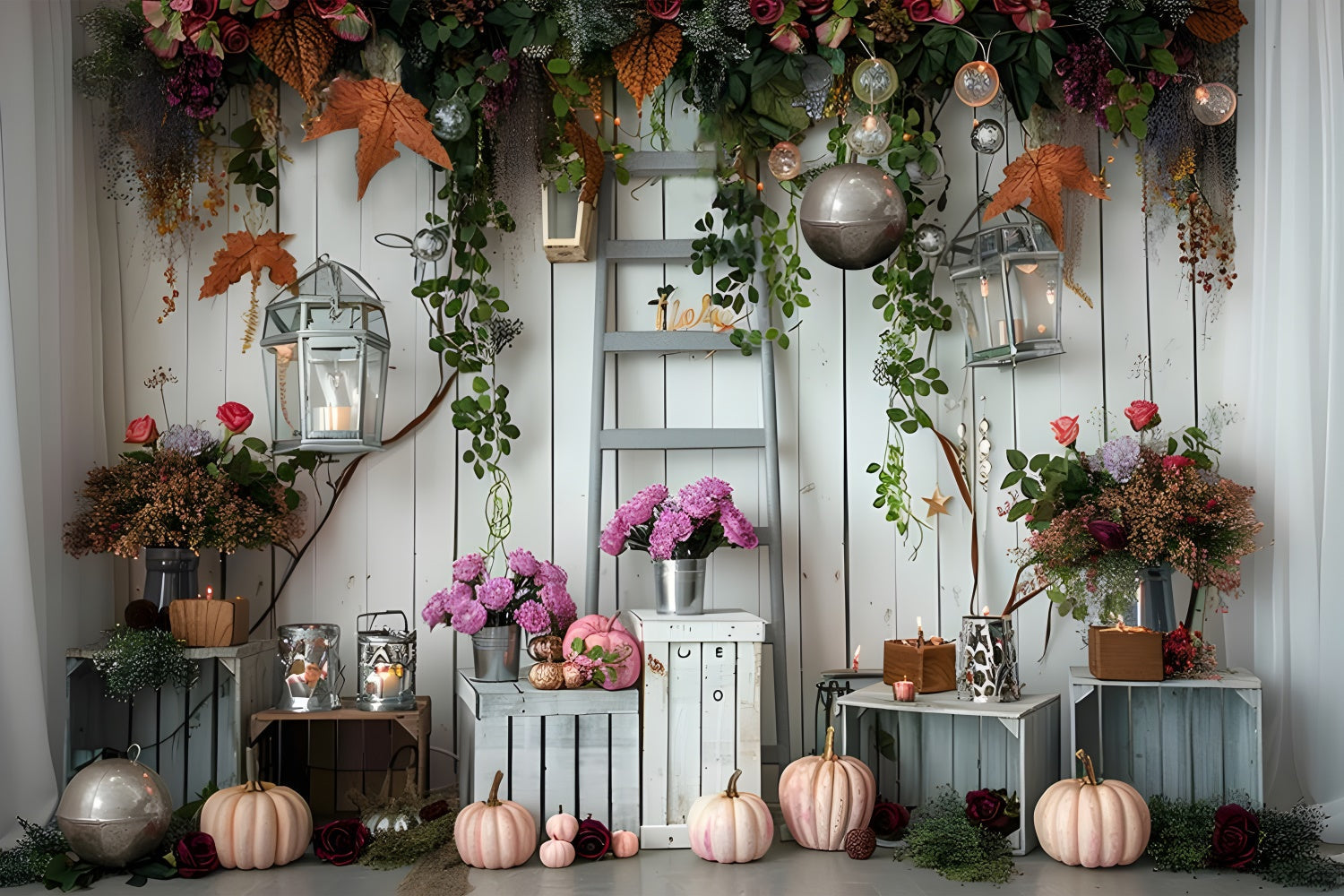 Sfondo Chiaro Di Fiori Di Zucca Autunnali BRP7-87