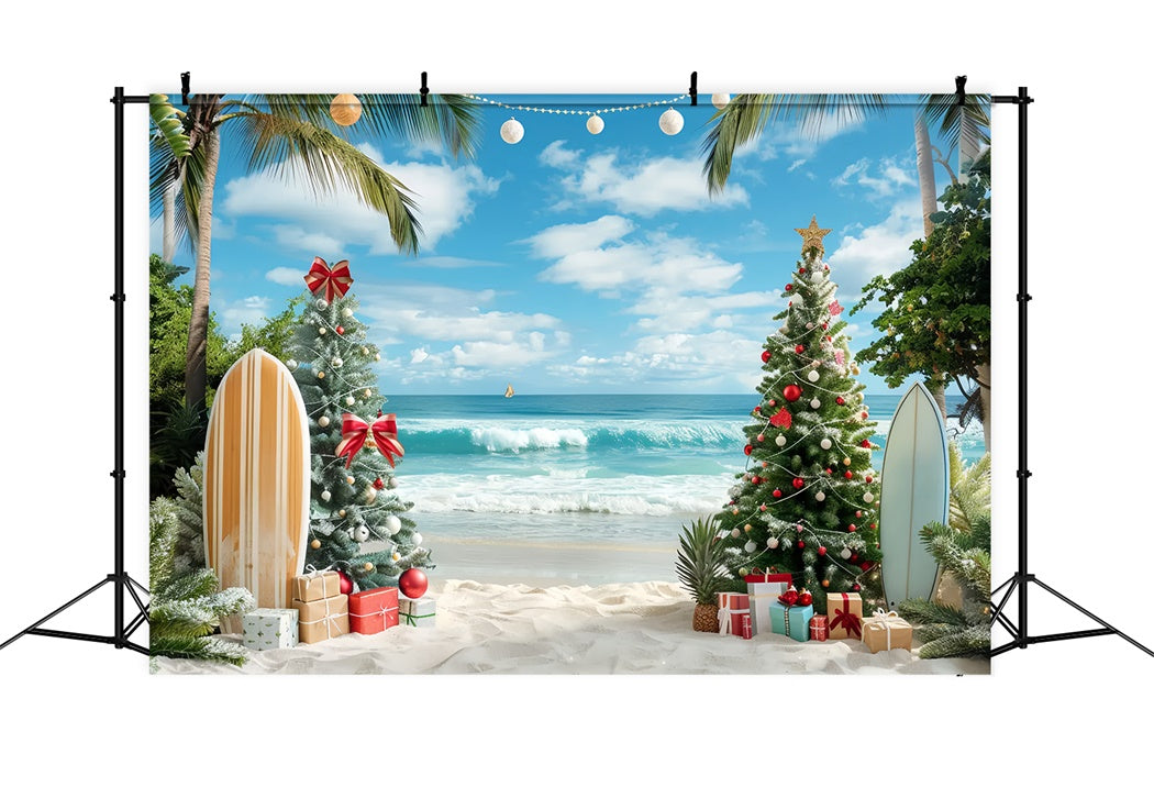 Palme Di Natale E Sfondo Da Surf BRP8-1