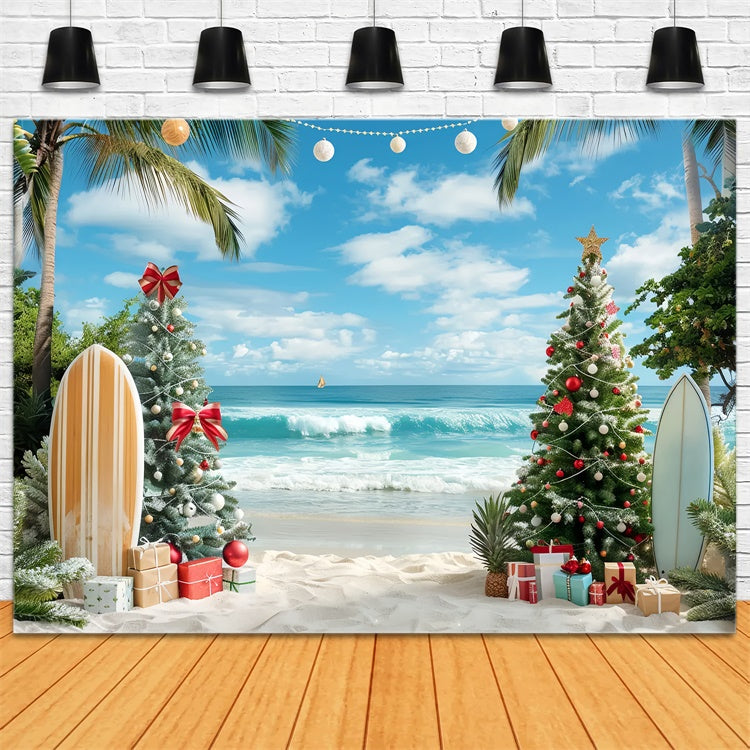 Palme Di Natale E Sfondo Da Surf BRP8-1