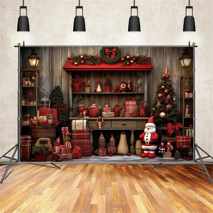 Sfondo Natalizio Dell'Accogliente Laboratorio Di Babbo Natale BRP8-100