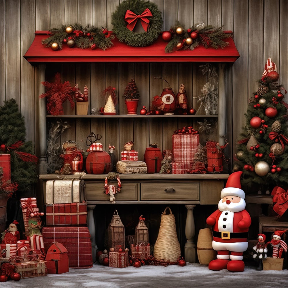 Sfondo Natalizio Dell'Accogliente Laboratorio Di Babbo Natale BRP8-100