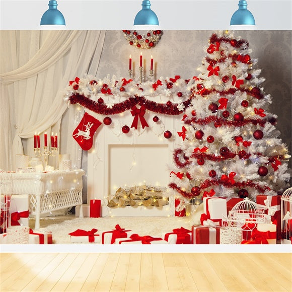 Sfondo Decorativo Natalizio Rosso E Bianco BRP8-115