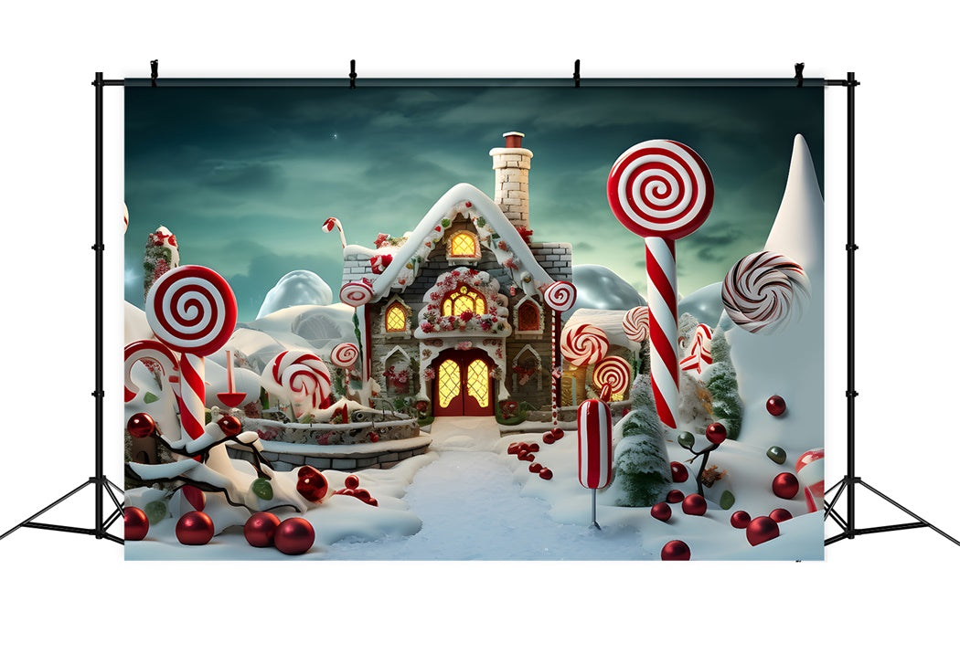 Sfondo Natalizio Della Casa Di Marzapane Candy Dreamland BRP8-133