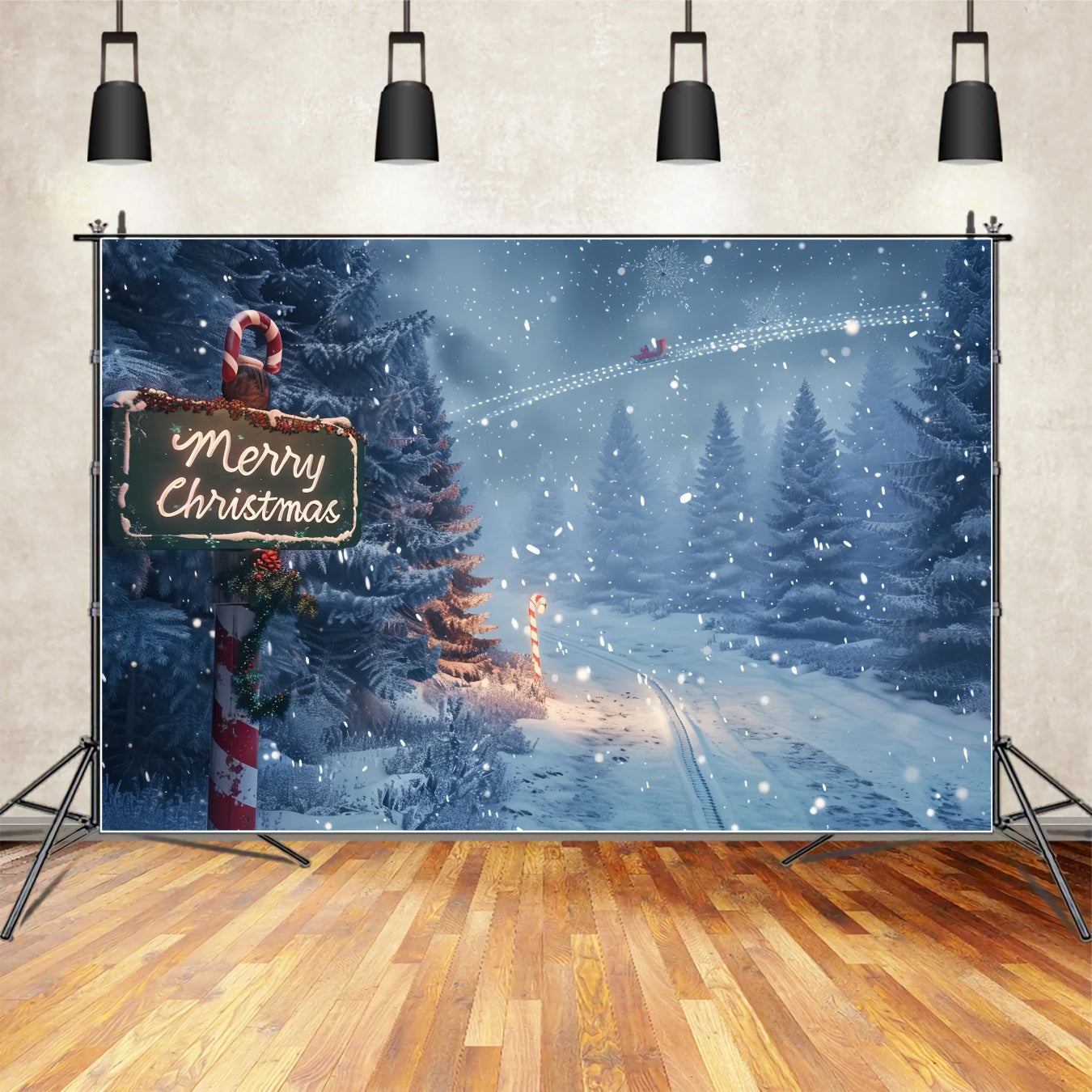 Sfondo Del Sentiero Nel Bosco Di Natale Incantato BRP8-15