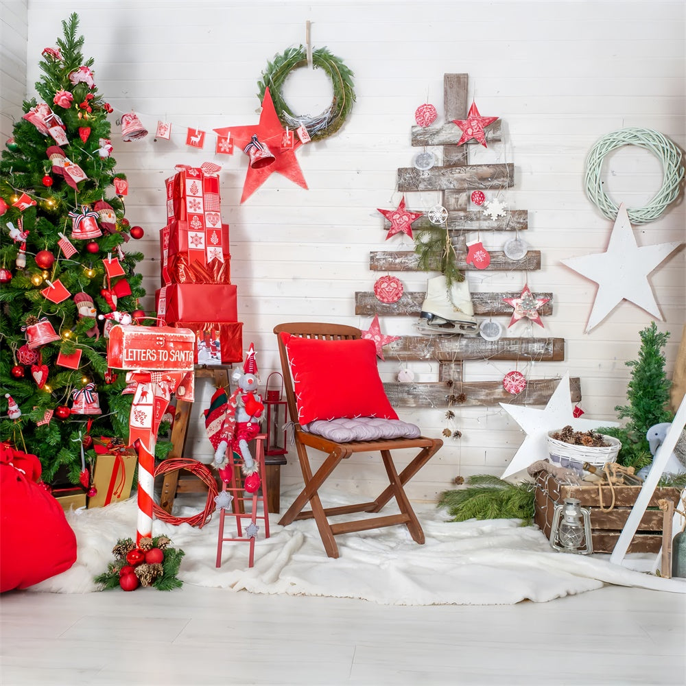 Sfondo Con Pila Di Regali Per Decorazioni Da Parete Per Albero Di Natale BRP8-153