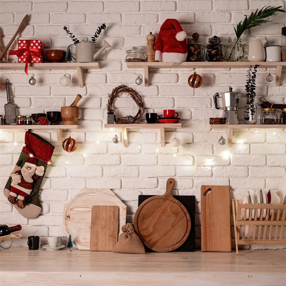 Sfondo Per Decorazioni Da Cucina Con Cappello Da Babbo Natale BRP8-156