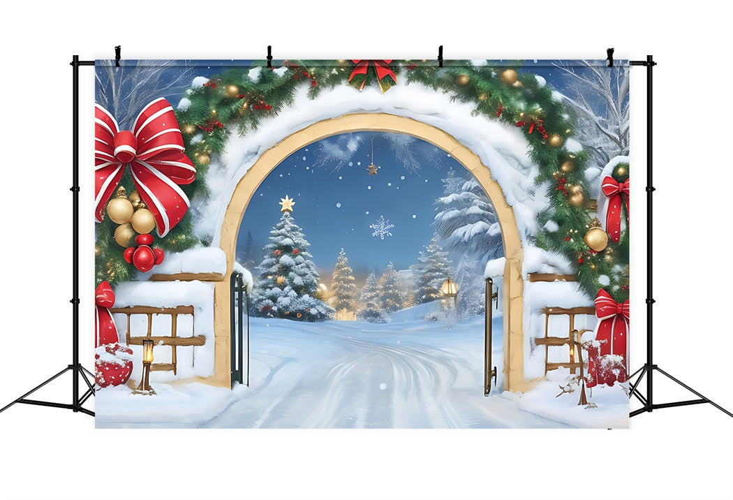 Sentiero Innevato Di Natale E Sfondo Dell'Arco BRP8-162