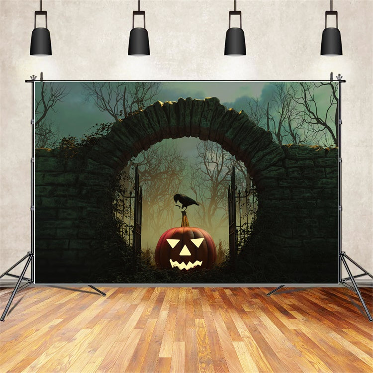 Sfondo Inquietante Con Corvo E Arco Jack-O-Lantern BRP8-170