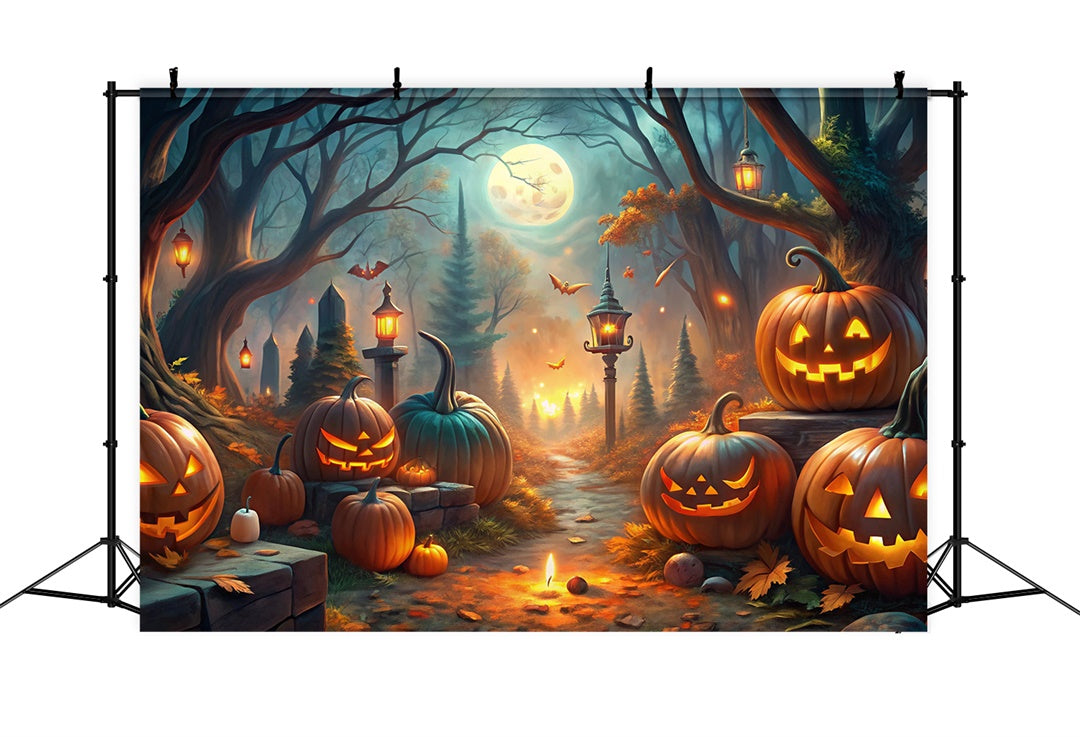 Sfondo Della Notte Di Halloween Nel Bosco Incantato BRP8-193