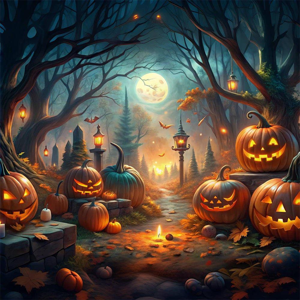 Sfondo Della Notte Di Halloween Nel Bosco Incantato BRP8-193