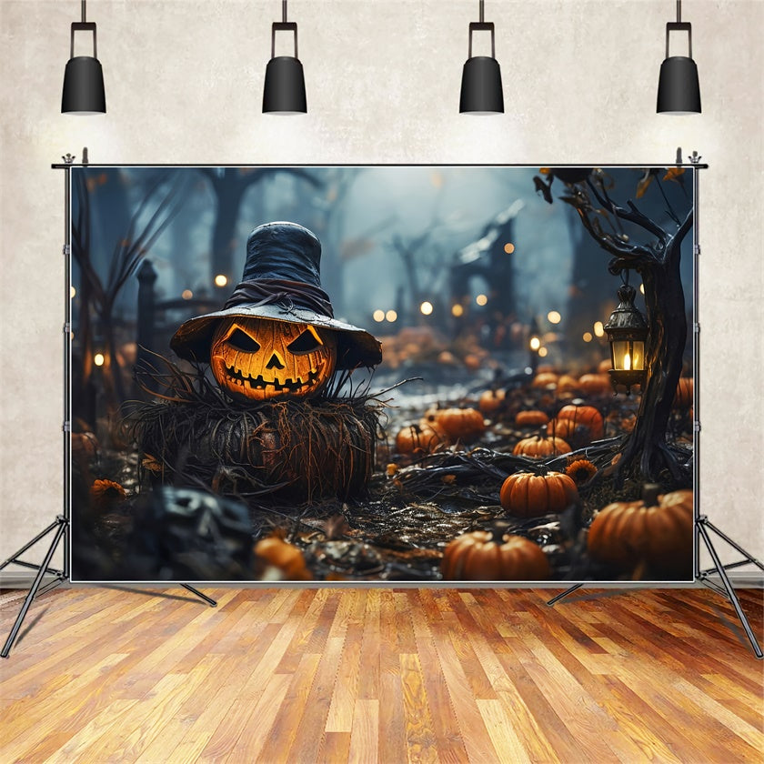 Re Delle Zucche Di Halloween Sullo Sfondo Di Un Bosco Infestato BRP8-203