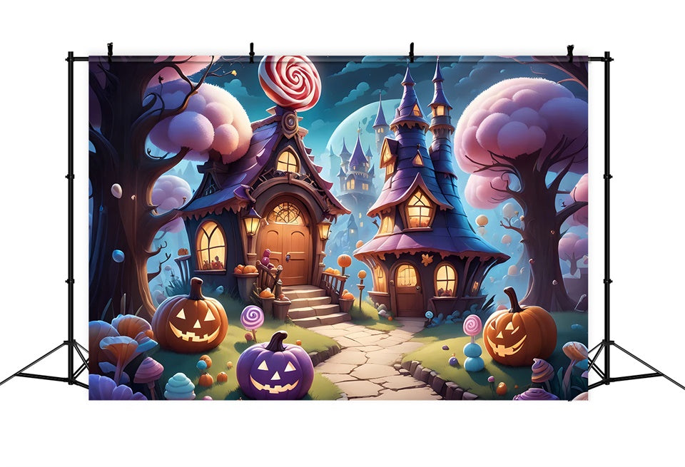 Sfondo Di Halloween Candy Cottage Fantasy Night BRP8-207