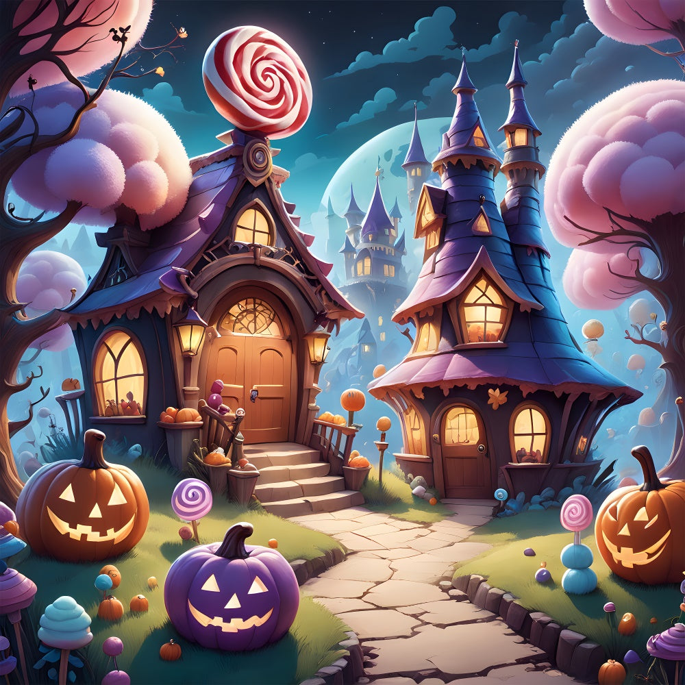 Sfondo Di Halloween Candy Cottage Fantasy Night BRP8-207