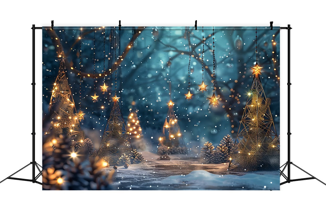 Sfondo Di Luci Della Foresta Incantata Di Natale BRP8-25