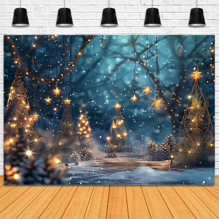 Sfondo Di Luci Della Foresta Incantata Di Natale BRP8-25