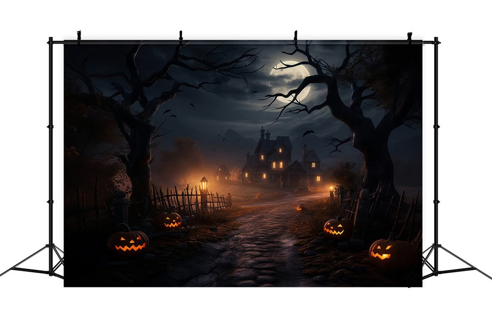 Sfondo Della Casa Stregata Della Cupa Notte Di Halloween BRP8-261