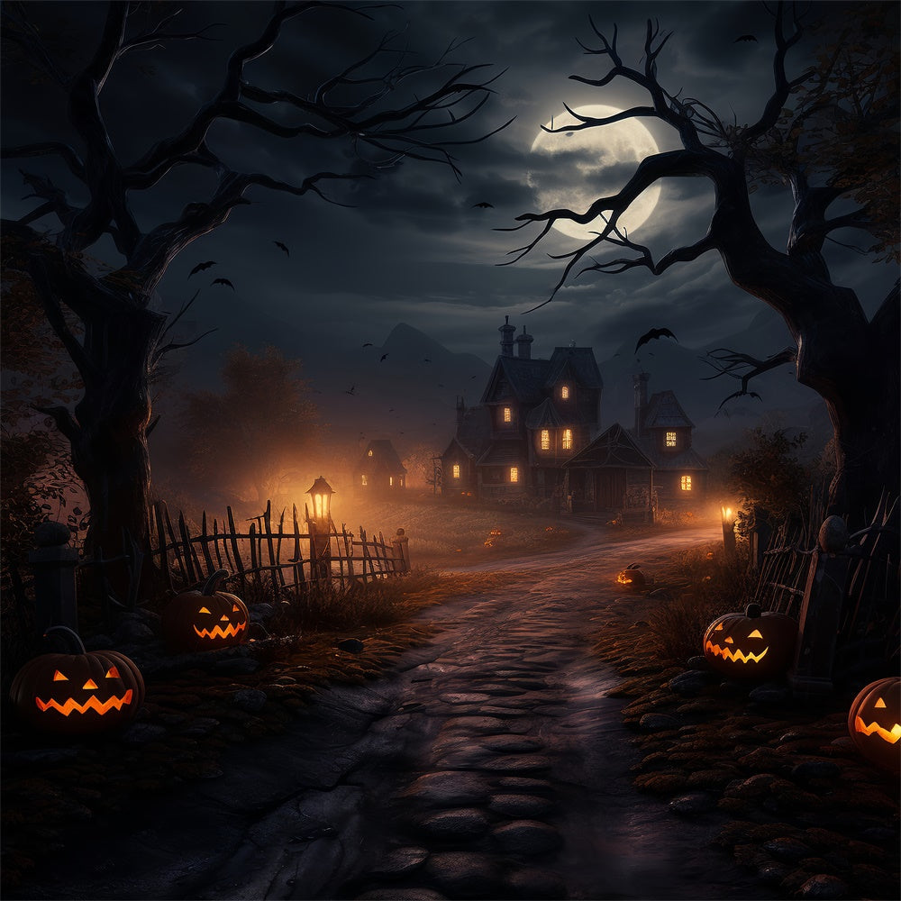 Sfondo Della Casa Stregata Della Cupa Notte Di Halloween BRP8-261