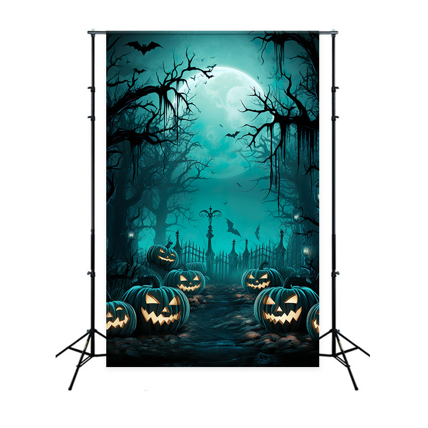 Sfondo Del Sentiero E Del Recinto Nel Bosco Di Notte Di Halloween BRP8-265