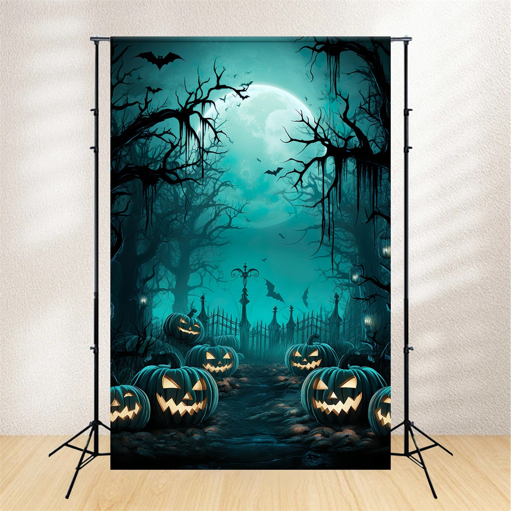 Sfondo Del Sentiero E Del Recinto Nel Bosco Di Notte Di Halloween BRP8-265