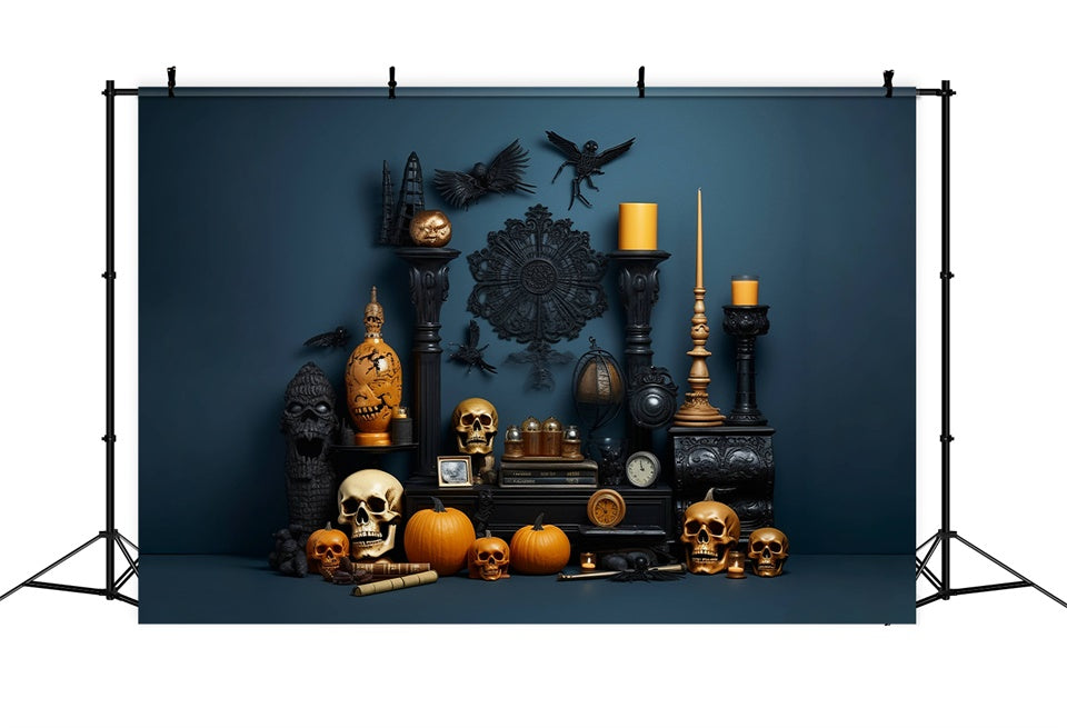 Sfondo Decorativo Con Teschio E Zucche Per La Stanza Di Halloween BRP8-278