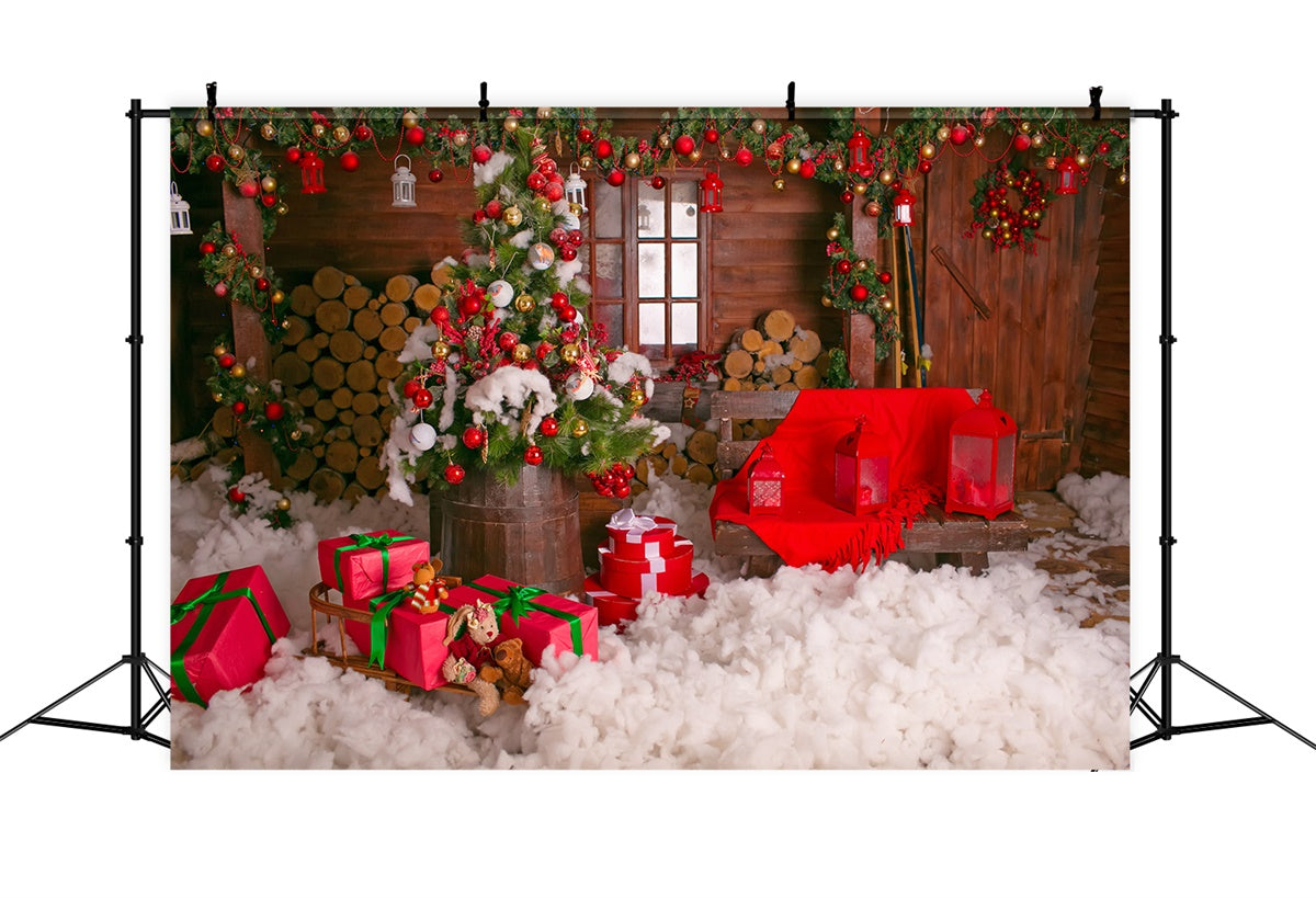 Sfondo Di Casa E Regali Di Natale In Legno BRP8-304