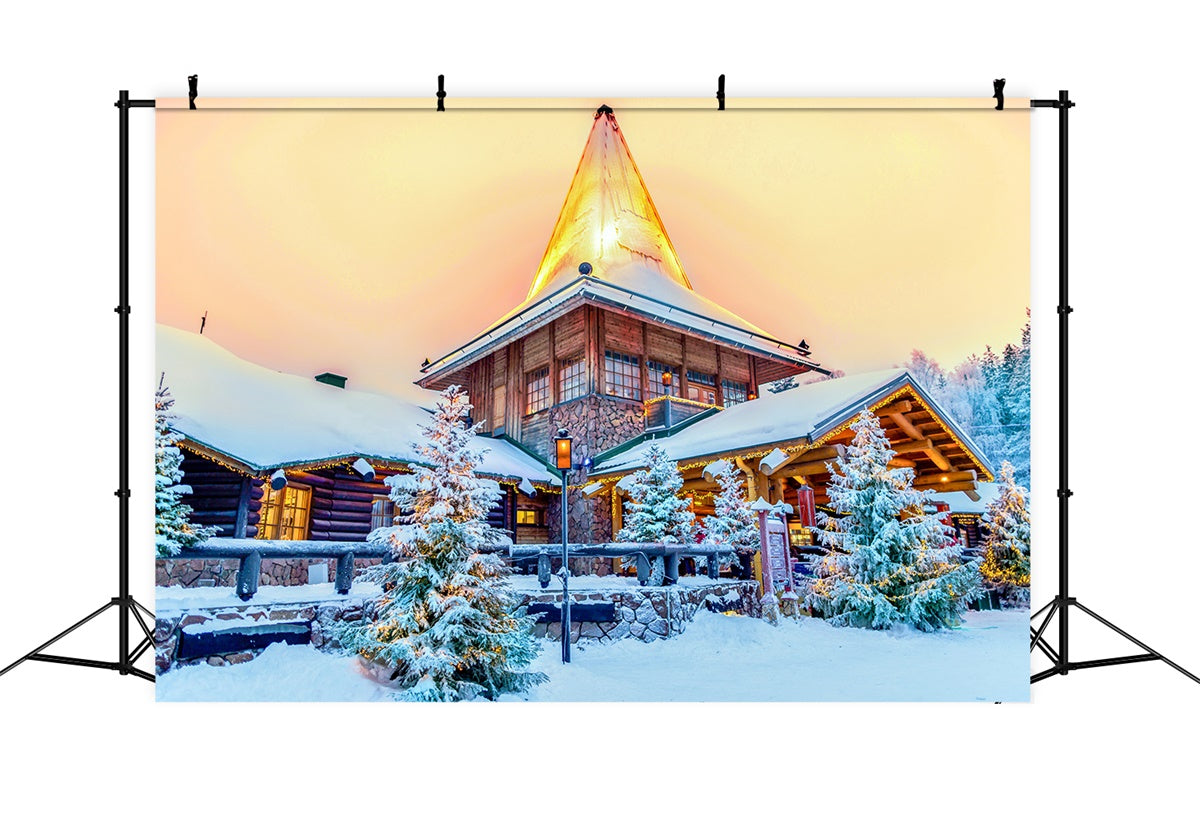 Scenario Natalizio Di Twilight Snowy Lodge BRP8-311