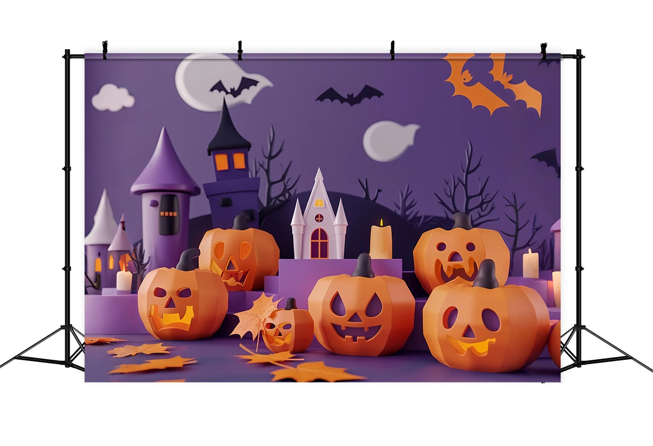 Castello Stregato Di Halloween Con Sfondo Jack-O-Lantern BRP8-335