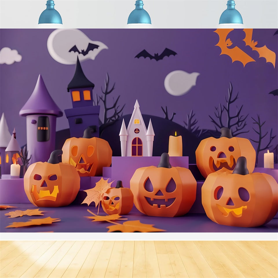 Castello Stregato Di Halloween Con Sfondo Jack-O-Lantern BRP8-335