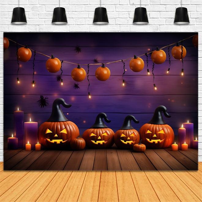 Sfondo Di Halloween Con Cappello Da Strega Jack-O'-Lantern BRP8-344