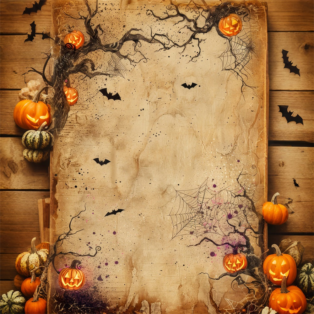 Sfondo Di Zucca Spaventosa Di Halloween Spiderweb BRP8-347