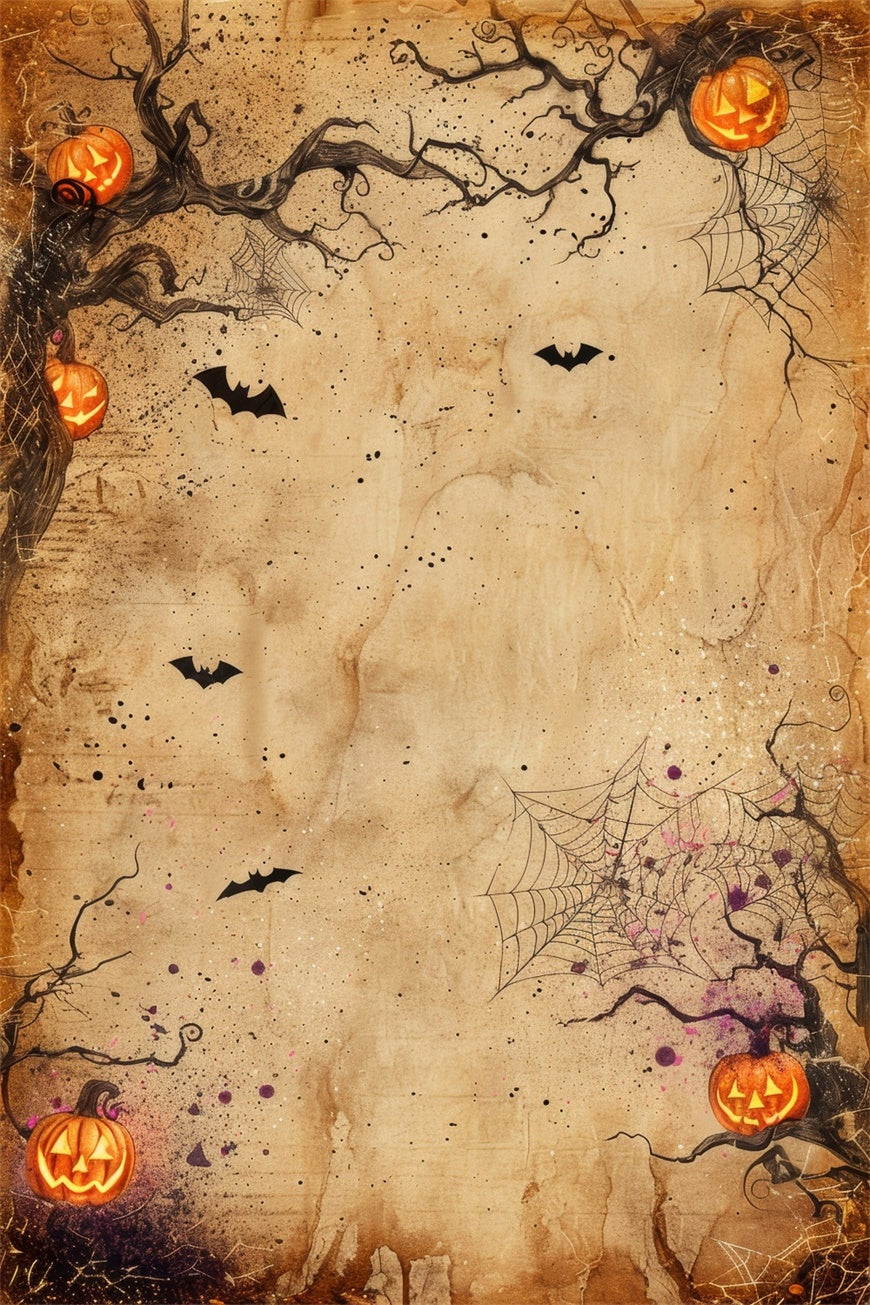 Sfondo Di Zucca Spaventosa Di Halloween Spiderweb BRP8-347