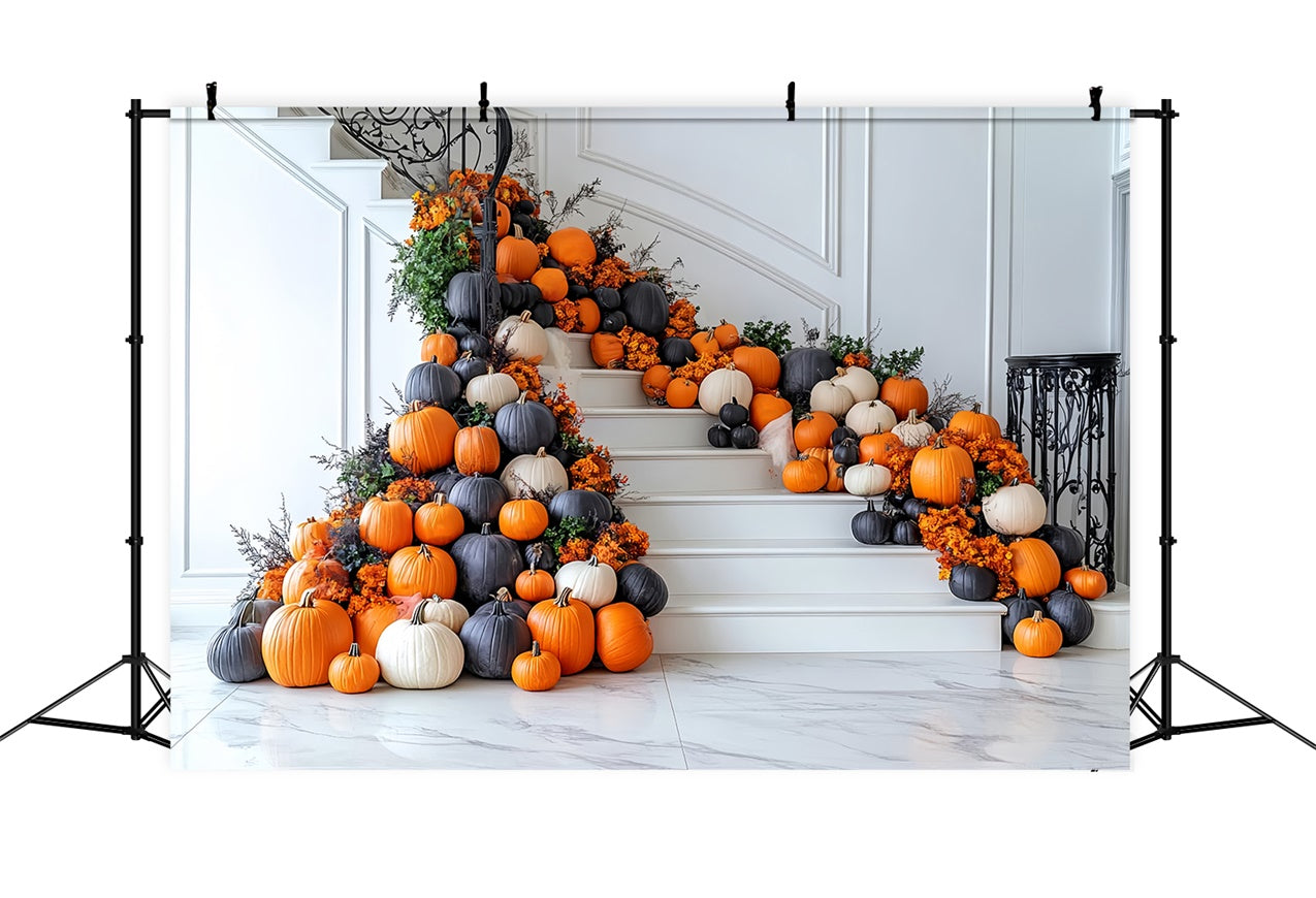 Sfondo Di Decorazione Di Halloween Con Scala Di Zucca BRP8-349