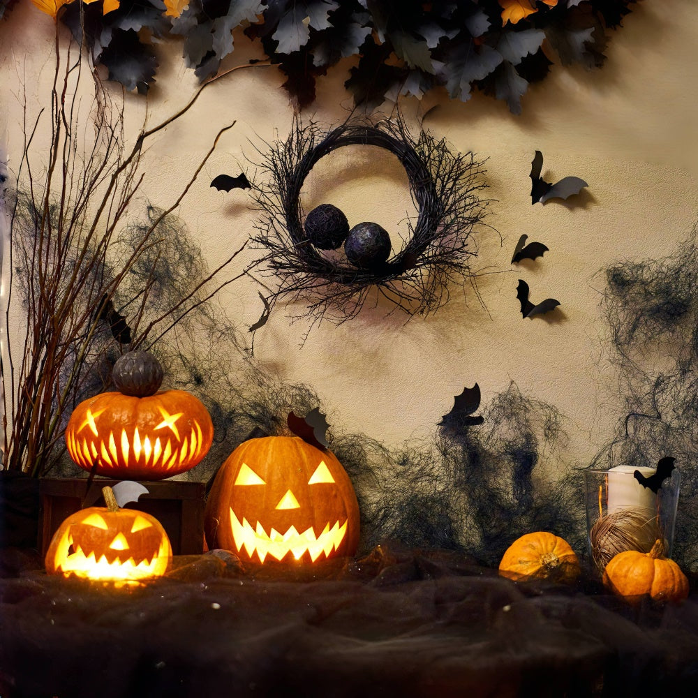 Rami Scuri E Sfondo Luminoso Jack-O'-Lantern BRP8-355