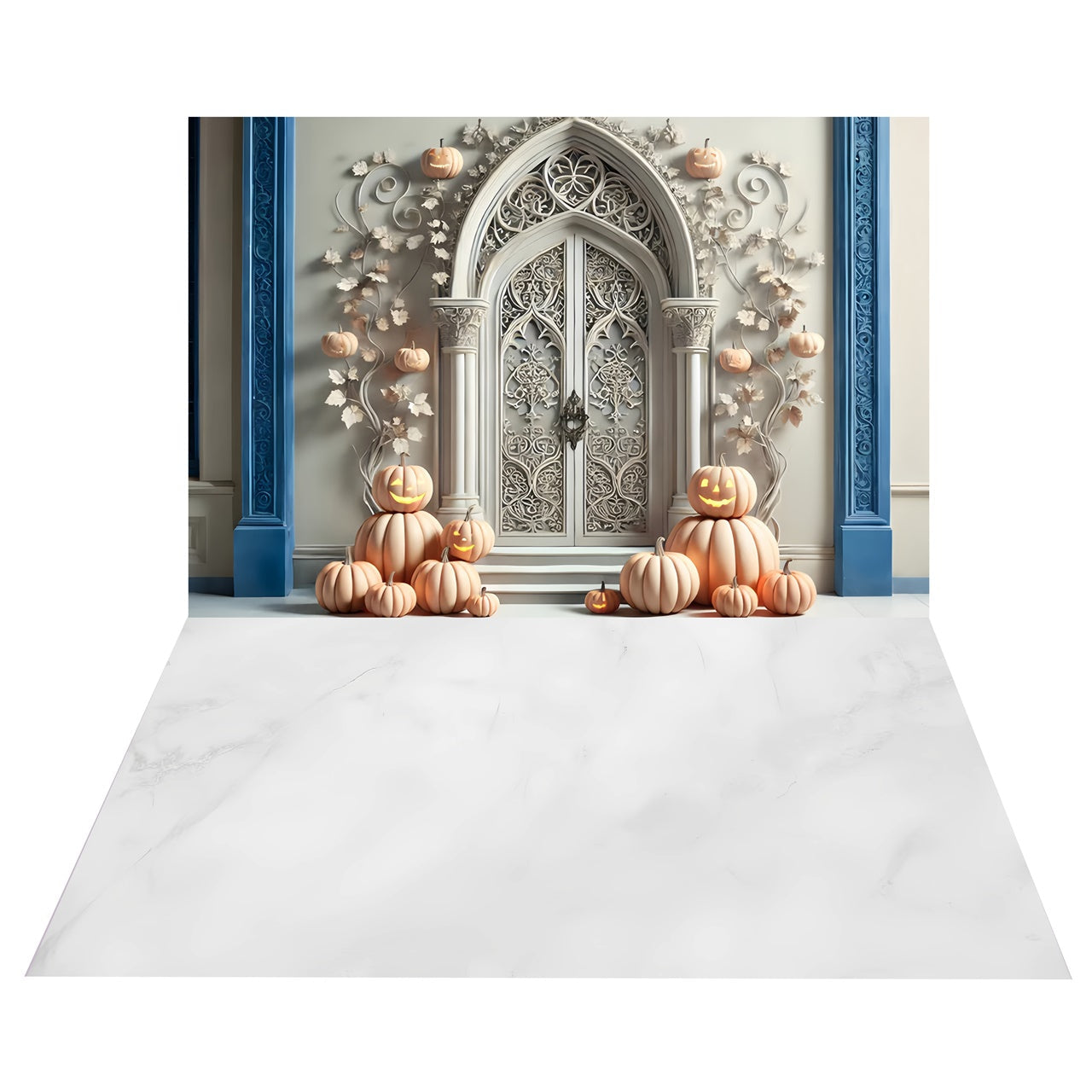 Elegante Sfondo Ad Arco Di Zucca+Sfondo Per Pavimento In Marmo Bianco BRP8-382