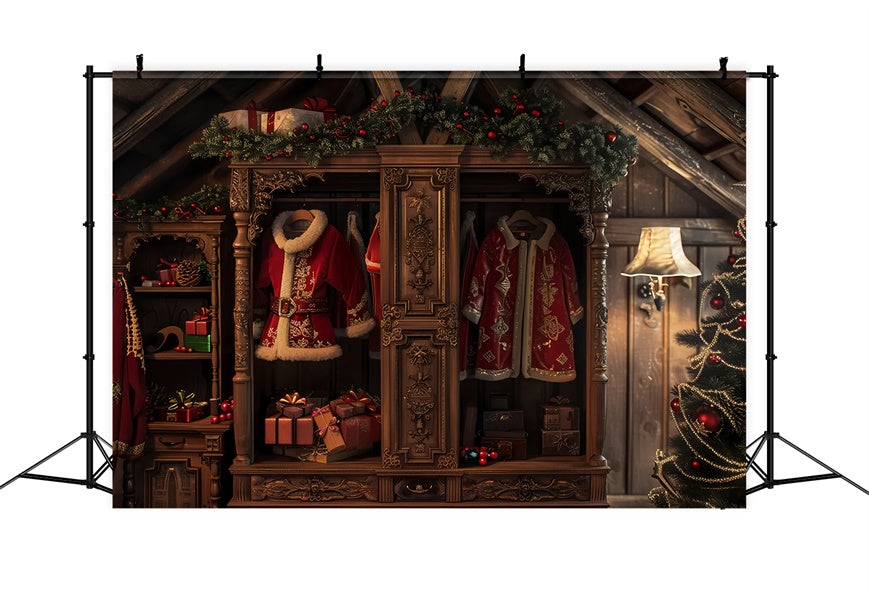 Guardaroba E Regali Di Babbo Natale Sfondo Natalizio BRP8-54