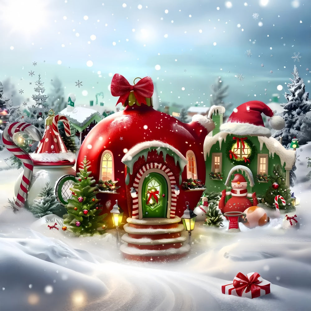 Casa Degli Elfi Di Natale Sullo Sfondo Della Neve BRP8-56