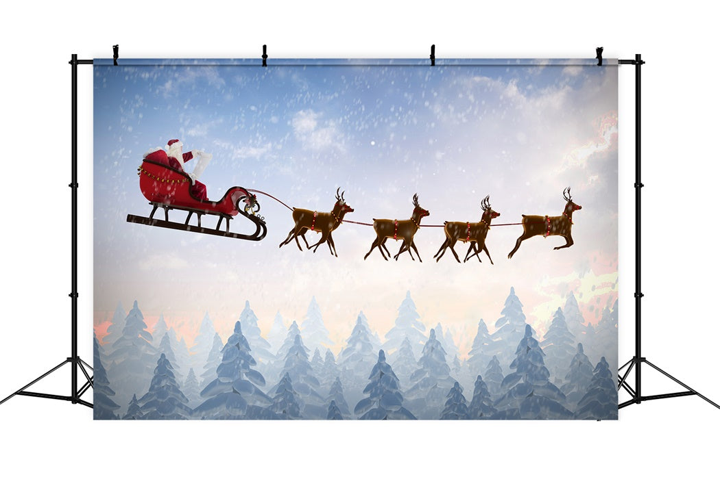 Sfondo Del Viaggio Magico Di Babbo Natale BRP8-83