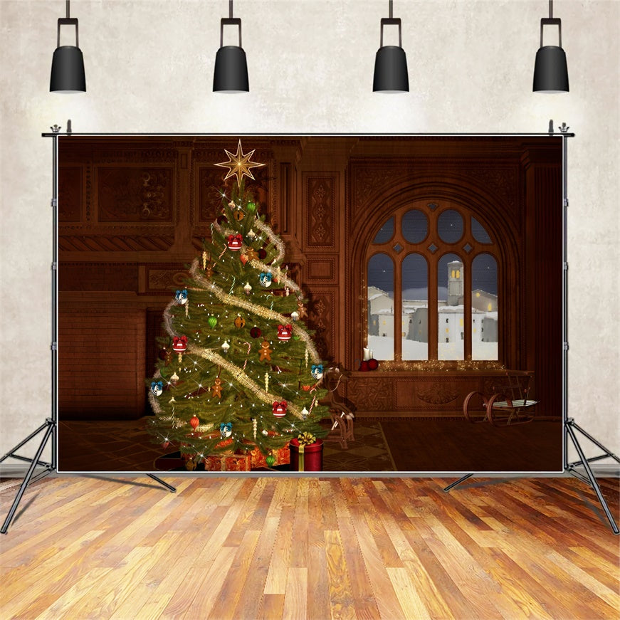 Sfondo Dell'Albero Delle Vacanze Natalizie BRP8-87